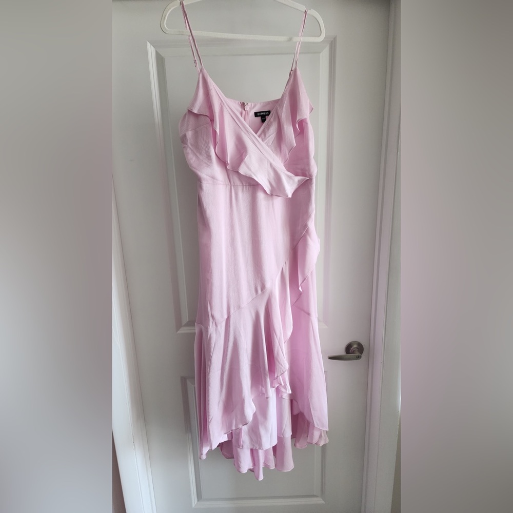 express silk pink maxi dress